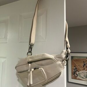 Free People Cream Crossbody Bag with Slouchy Design